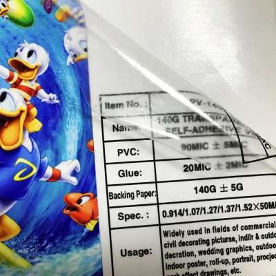 120g 140g glossy self adhesive pvc polymeric vinyl made in china